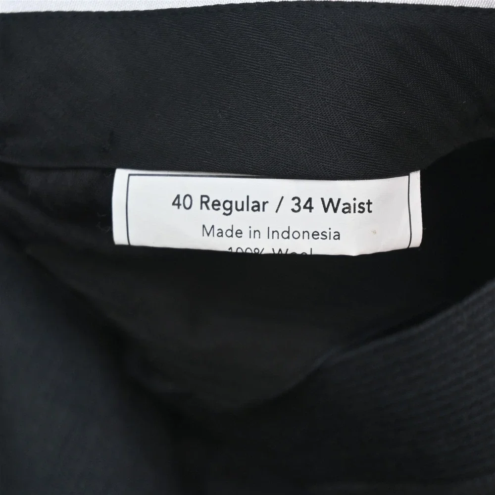 Pronto Uomo 40R 33x30 Gray Striped 100% Wool Mens Jacket Pants Suit